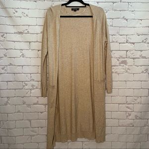 Love Tree Long Open Cardigan Tan Medium